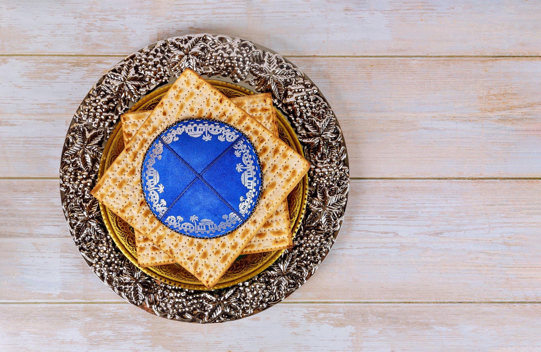 Jewish holiday Passover Pesah celebration in the kippa